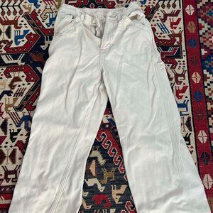Topshop Cargo Style Cream Colored Jeans (W: 25; L: 30)